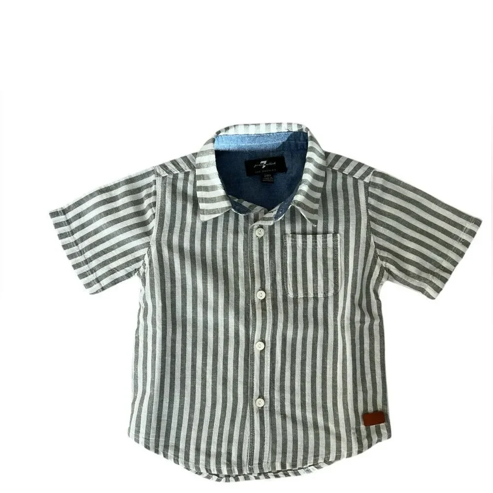 7 for all mankind boy’s short sleeve collar top 24 months
